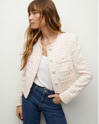 Veronica Beard - Olbia Tweed Jacket Off-white Coral - Lyst