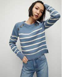 Veronica Beard - Virke Striped Sweater Slate Blue Ecru - Lyst