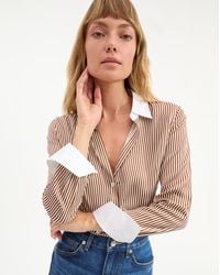 Veronica Beard - Amelia Silk Shirt Whisky Off-white - Lyst