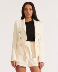 Veronica Beard Diego Linen Dickey Jacket - White