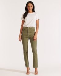 Veronica Beard Carly High-rise Kick Flare Jean - Green