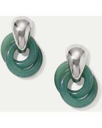 Veronica Beard - Resin Link Drop Hoop Earring Green Silver - Lyst