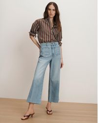 Veronica Beard - Taylor Cropped Patch-pocket Wide-leg Jean - Lyst