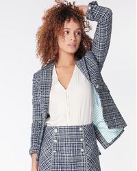 Veronica Beard Cutaway Dickey Jacket - Blue