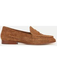 Veronica Beard - Penny Woven Suede Loafer - Lyst