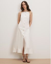 Veronica Beard - Georges Linen Midi Dress - Lyst