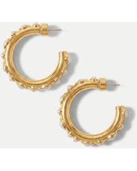 Veronica Beard - Pearl Hoop Earring Gold Pearl - Lyst