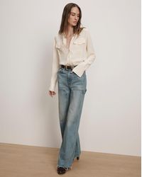 Veronica Beard - Taylor Wide-leg Jean With Chaps - Lyst