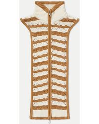 Veronica Beard - Bacca Striped Knit Dickey Desert Khaki Off-white - Lyst