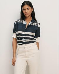 Veronica Beard - Hollandale Button-down Shirt Navy Dove - Lyst