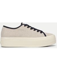Veronica Beard - Truett Platform Sneaker Sand Navy - Lyst