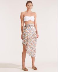 Veronica Beard Bradley Floral Cover-up Pareo - White