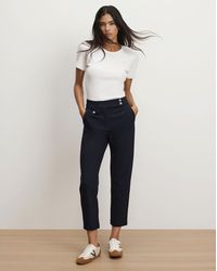 Veronica Beard - Renzo Crest Button Pant Navy Silver - Lyst