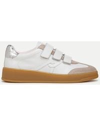 Veronica Beard - Reagan Velcro Sneaker White Silver - Lyst