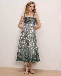 Veronica Beard - Rye Linen-silk Midi Dress - Lyst