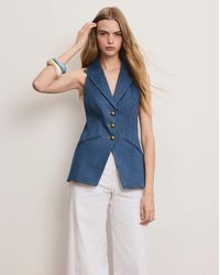 Veronica Beard - Costa Denim Vest - Lyst