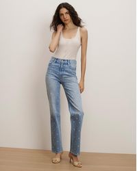 Veronica Beard - Dylan Embellished Straight-leg Jean - Lyst