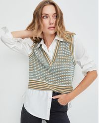 veronica beard roy mixed media pullover