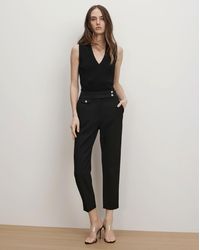 Veronica Beard - Renzo Crest Button Pant Black Silver - Lyst