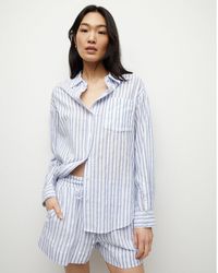 Veronica Beard - Keiko Button-down Shirt Blue White - Lyst