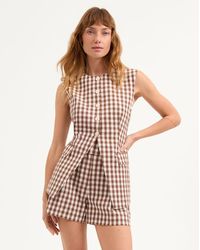 Veronica Beard - Lois Gingham Seersucker Vest Light Chicory Dove - Lyst