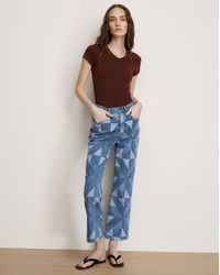 Veronica Beard - Dylan Quilt-print Straight-leg Jean - Lyst