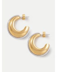 Veronica Beard - Two-tone Hoop Earring Gold Silver - Lyst