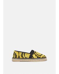 Herren Schuhe Slipper Espandrilles und Sandalen Versace Baumwolle Espadrilles Barocco aus Canvas in Gelb für Herren 