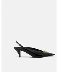Versace - Leather Slingback With Medium Heel - Lyst
