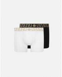 Versace - Lot De Deux Boxers Adhérents Longs Greca - Lyst