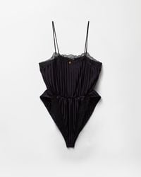 Versace - Lace-Trim Jacquard Silk Body - Lyst