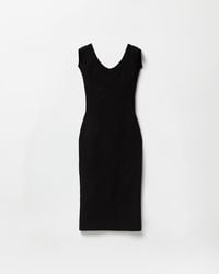 Versace - Cotton Ribbed Knit Midi Dress - Lyst
