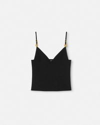 Versace - Ribbed Crop Top With-Tone Hardware Accents - Lyst