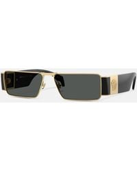 Versace - Medusa Plaque Rectangular Sunglasses - Lyst