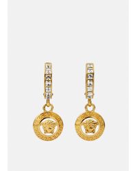 Versace - Crystal Medusa Drop Earrings - Lyst