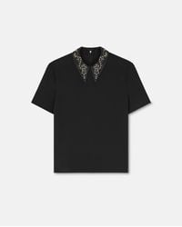 Versace - Oberteil Aus Envers-Satin Mit Nieten - Lyst