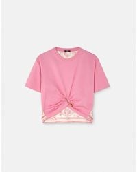 Versace - Underwater Barocco Safety Pin Crop-T-Shirt - Lyst