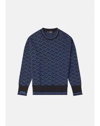 Versace Brushed Jacquard Wool Sweater for Men - Lyst