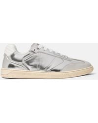 Versace - Greca Court Metallic Sneakers - Lyst