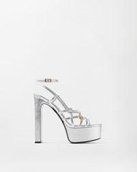 Versace - Valentina Metallic Platform Sandals 140 Mm - Lyst