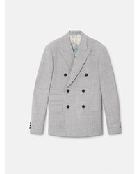 Versace - Wool-blend Double-breasted Blazer - Lyst