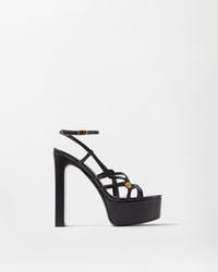Versace - Valentina Nappa Platform Sandals 140 Mm - Lyst