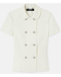 Versace - Double-Wool Crêpe Fitted Jacket - Lyst
