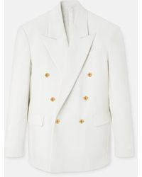 Versace - Wool Double-Breasted Blazer - Lyst