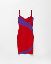 Versace - Stretch Wool Knit Mini Dress - Lyst