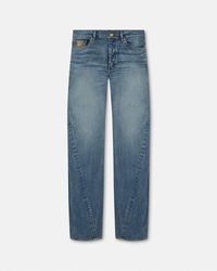 Versace - Jean Torsadé Coupe Baggy Fabriqué Au Japon - Lyst