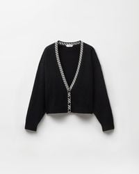 Versace - Terry-Knit Cotton V-Neck Cardigan - Lyst