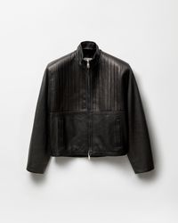 Versace - Chaqueta Bomber De Piel - Lyst