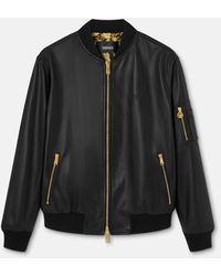 Versace - Bomberjacke Aus Leder - Lyst