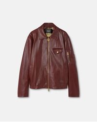 Versace - Leather Blouson Jacket - Lyst